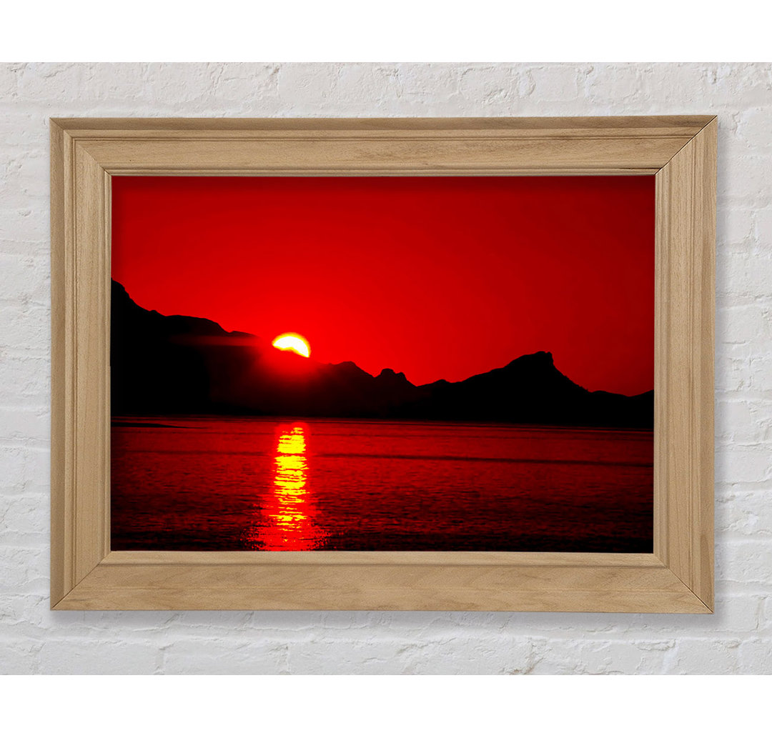 Vibrant Red Ocean Sunset - Einzelner Bilderrahmen Kunstdrucke