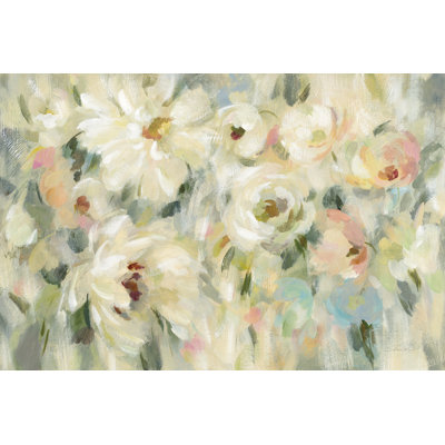 Carré floral expressif pâle