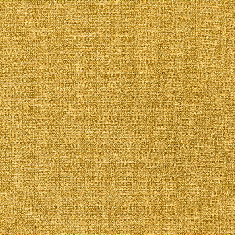 Banc rembourré en tissu capitonné, jaune moutarde