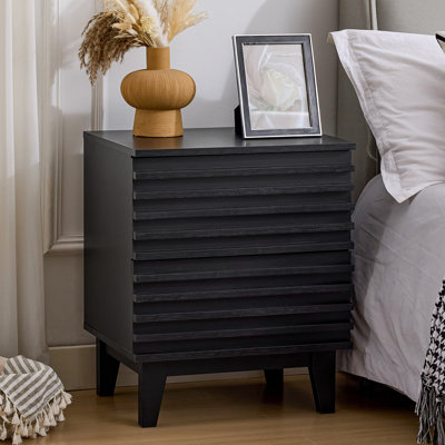 Wooden Wtrips 19.7"W Nightstand