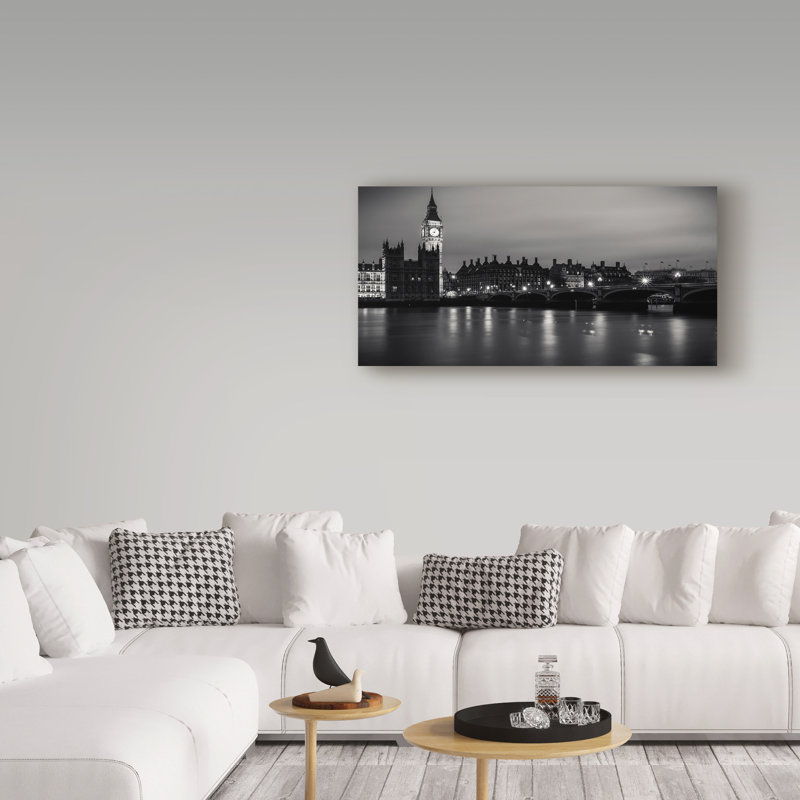 Dyara «Big Ben Black and White», reproduction de photo sur toile tendue, H 10 po x l 19 po x P 2 po