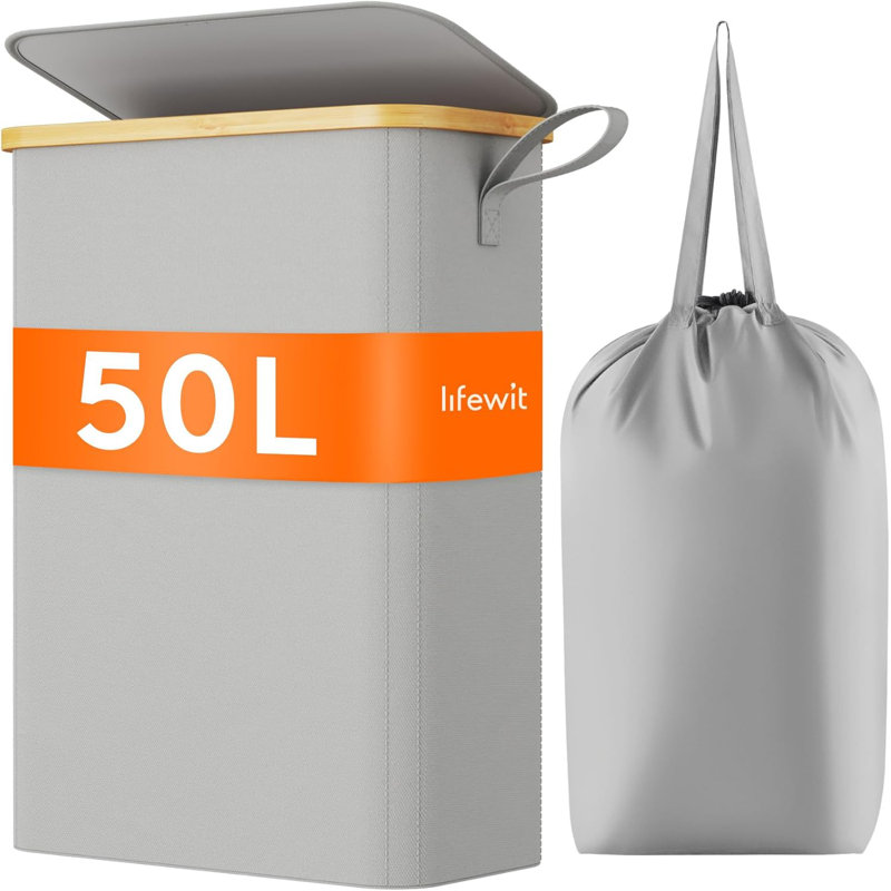 Laundry Hamper, Silver Grey