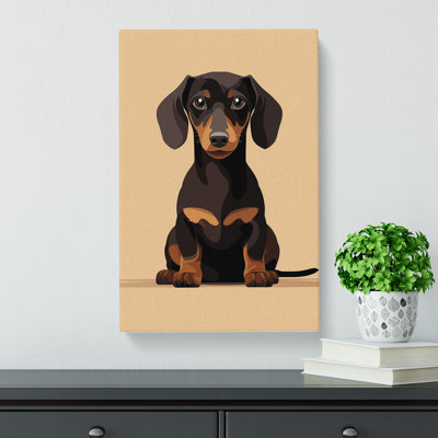 Dachshund Minimalism No.2 - Wrapped Canvas Print