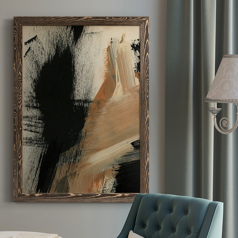 «Baked Paintstrokes I», reproduction d'un seul cadre photo sur toile, H 37,5 po x l 27,5 po x P 1 po, Noyer