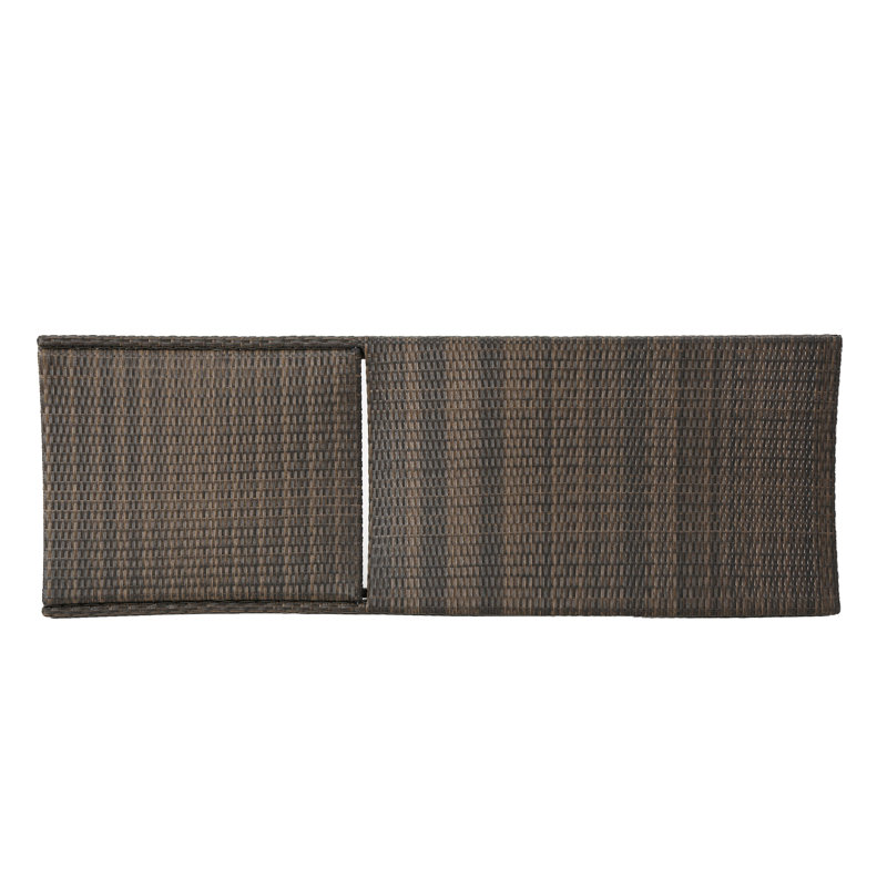East Village Outdoor Wicker Chaise Lounge Set with Table, Mix Mocha