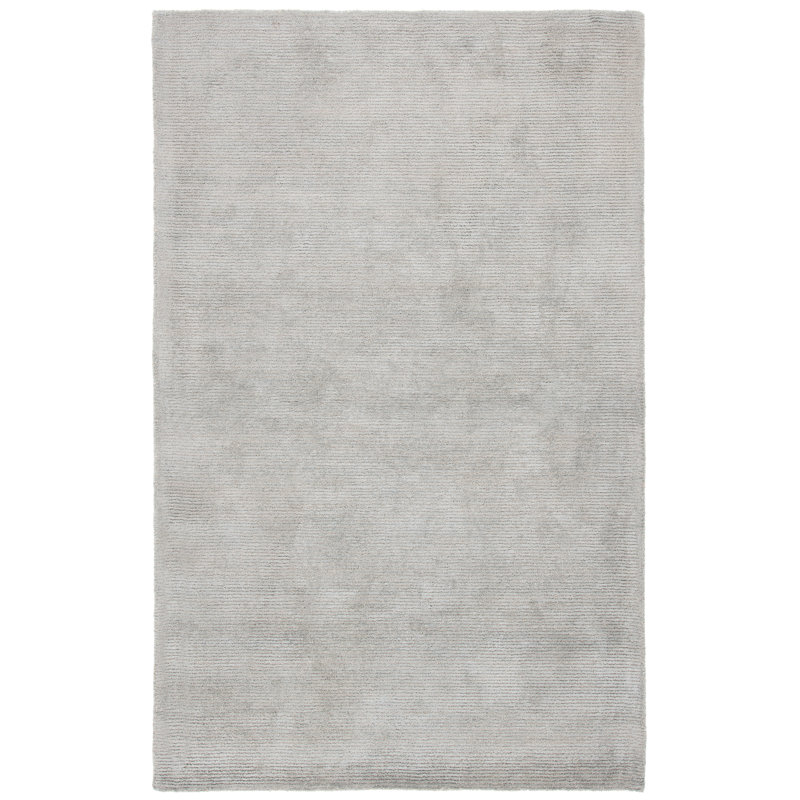Tapis gris en viscose / laine touffeté à la main Cheevers, Rectangle 2 pi x 3 pi