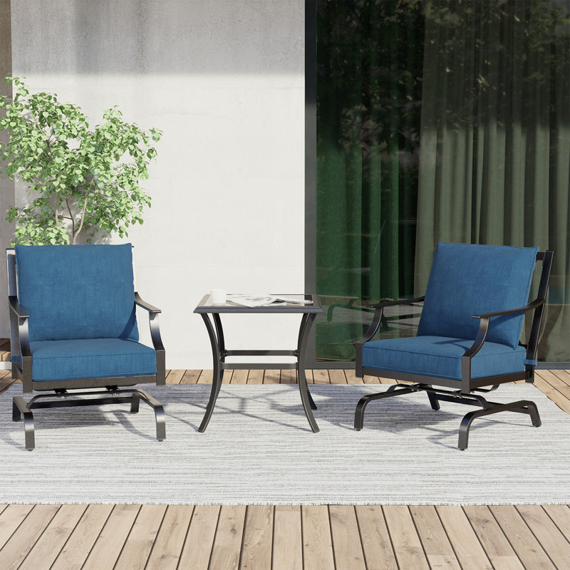 Palm City 2 - Person Patio Conversation Set, Blue