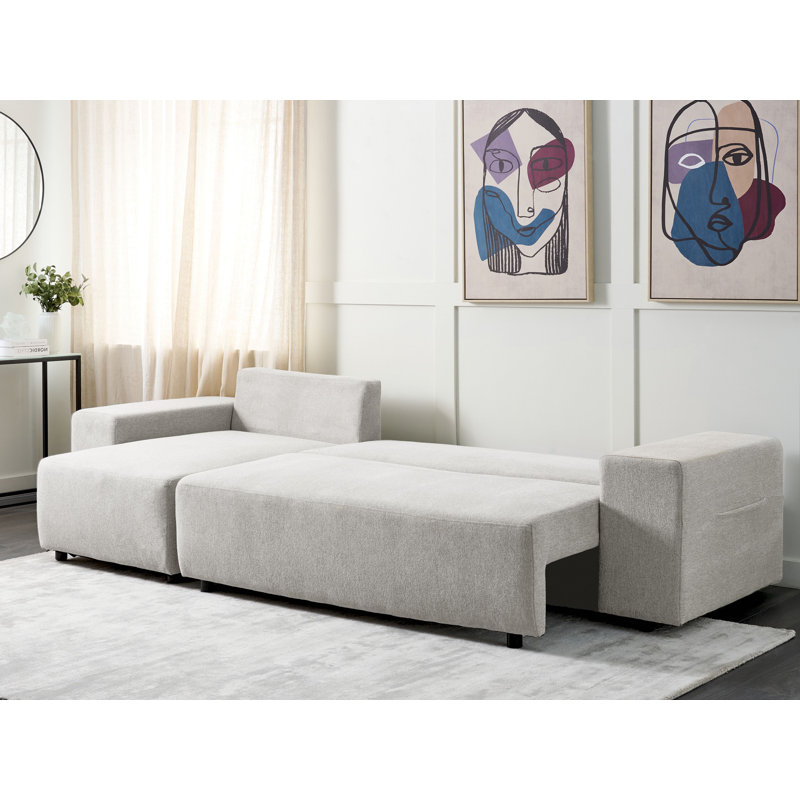 Avrian 3 Seater Sofa Bed, Right Hand Facing, Light Grey