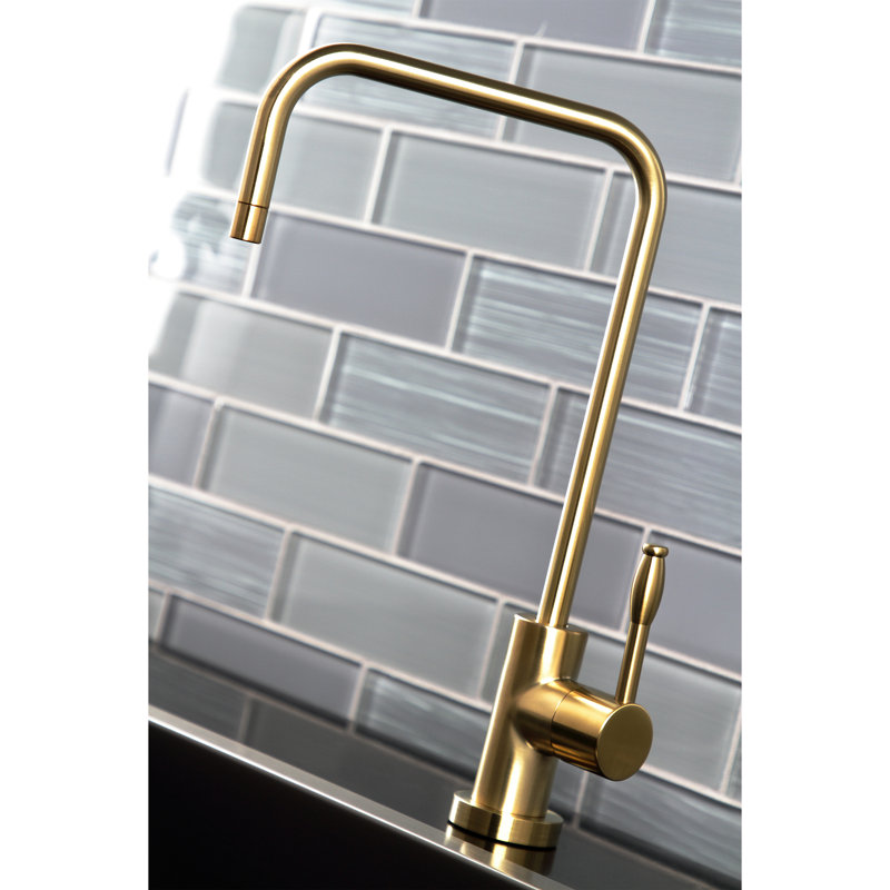 Kingston Brass Nustudio Single-Handle 1-Hole Deck Mount Water Filtration Faucet, Satin Brass