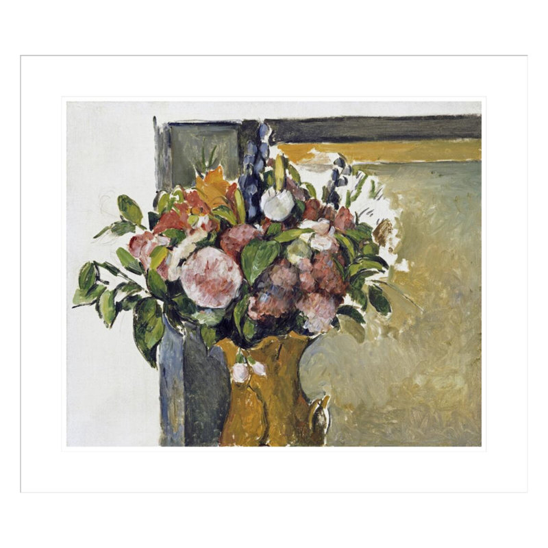 «Flowers In a Vase» par Paul Cézanne, impression giclée encadrée, H 23,5 po x l 26,92 po