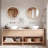 23.62 Inch Round Wall Mirror – Farmhouse Distressed Vintage Wooden Frame (whitewash Edge), Premium Clear Glass, Pre-installed Hanging Hardware For Bathroom Vanity/bedroom/entryway/living Room/kitchen/office