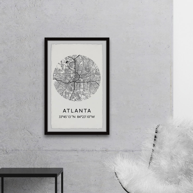 " Atlanta, Georgia Coordinates ", 18" H x 12" W x 1.5" D