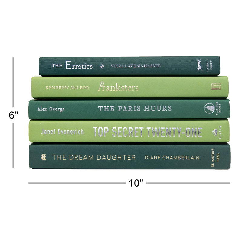 Modern Boxwood Book Stack, S/5