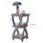 Twisted Wood Accent End Table, 3-Tier Side Table with Open Storage Shelves, Narrow Nightstand or Sofa Table for Bedroom, Living Room & Office - Gray-1279251278