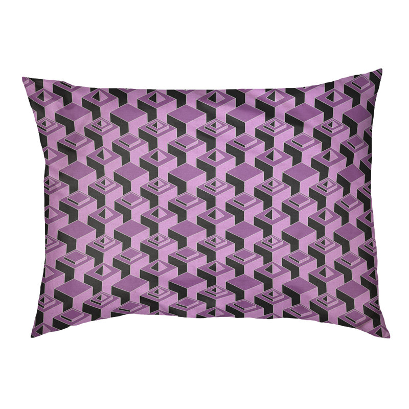 Coussin pour chien intérieur à motif skyscrapers Chen, Grand (l 50 po x P 7 po x H 40 po), Violet / noir