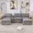 U Shaped Modular Sectional Sofa With Storage Console & Wireless Charging-1396069897