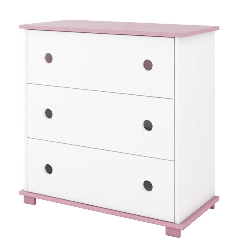 Judd Kids 3 - Drawer Chest, Pink/White