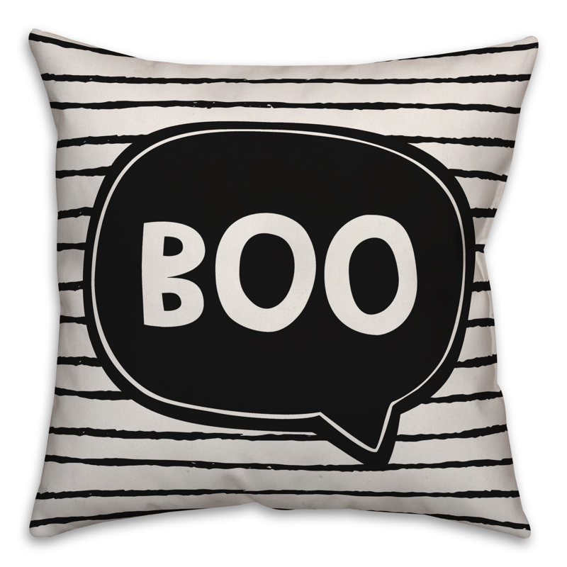  Housse de coussin Boo, 20 po X 20 po, Blanc, Polyester/ Bourre en polyester