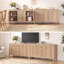 Buffet cannelé moderne 59 po avec 3 tiroirs et tablettes réglables
