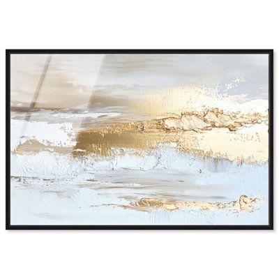 «Gold Layers I», reproduction d'art encadrée par Boho Gold par Art Remedy, cadre noir, 45 x 30