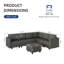 Canapé et méridienne modulaires faisant face à gauche de 112 po avec repose-pieds Kosuke-88017367