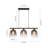 3-light Gradient Glass Dimmable Kitchen Island Pendant