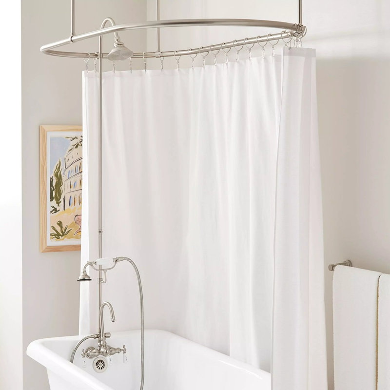 Robinet de baignoire et douche à col de cygne 59 po, Nickel brossé