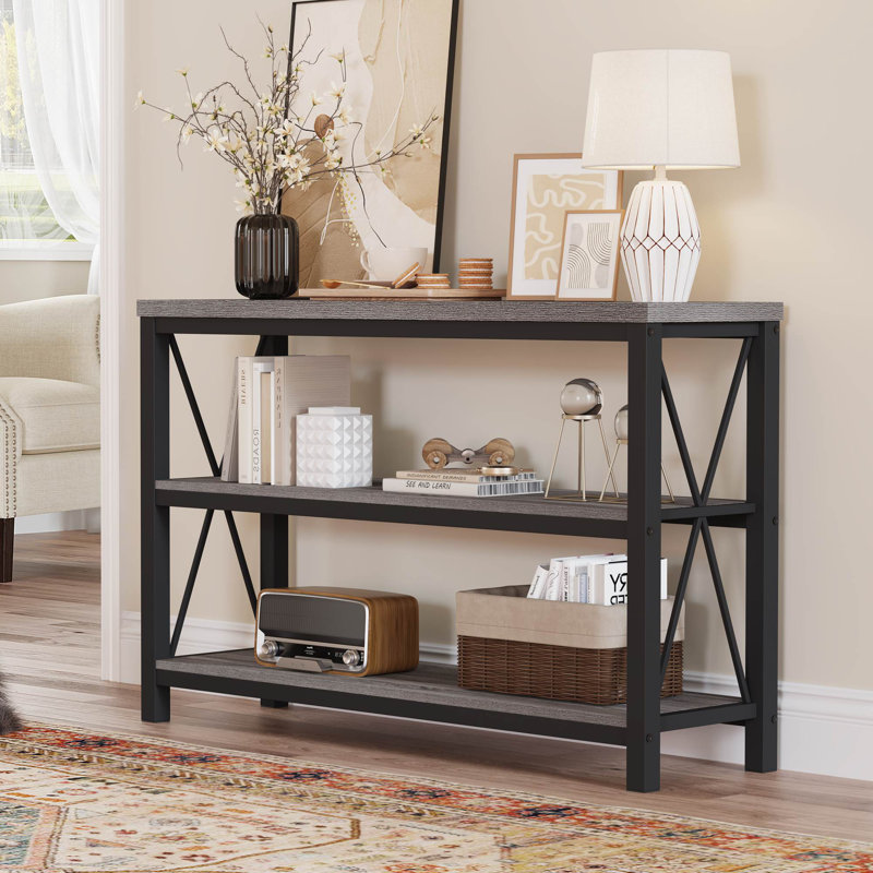 Aust 47.24'' Console Table, Dark Gray Oak
