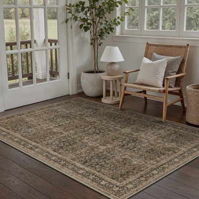 Kellems Vintage Machine Washable Area Rugs For Living Room With Non-Slip Backing