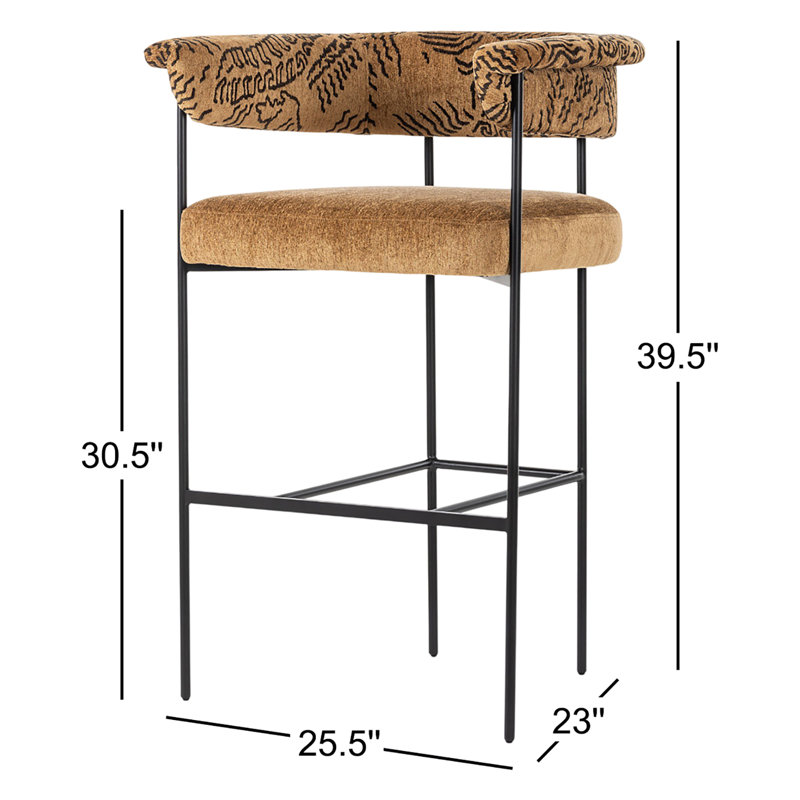 Tabouret de bar et de comptoir Lyssa, Tabouret de comptoir (siège d'une hauteur de 26,5, Orly Natural Polyester, Couleur unie