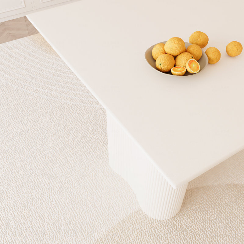 Ensemble de salle à manger 4 pièces de style médiéval moderne: table en MDF de 63 po de style crème et 4 chaises en polyuréthane vert, pieds en métal noir