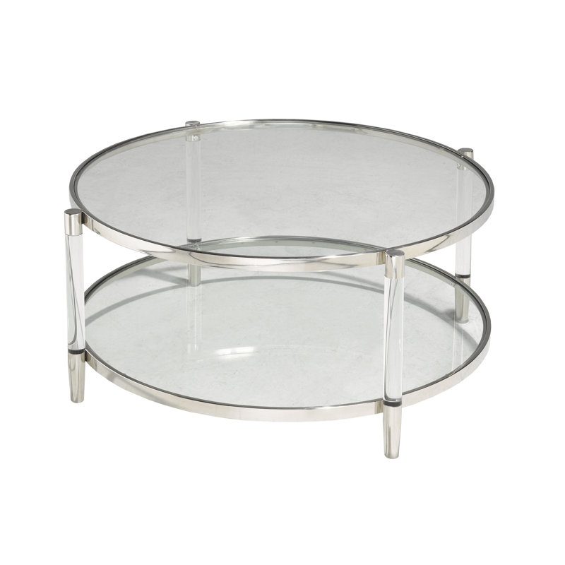 Table basse Emma, acrylique, Argent