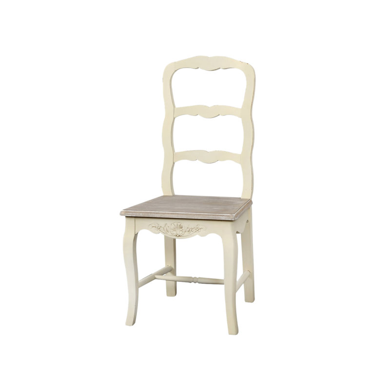 Circee 43cm H Solid Wood Ladder Back Accent, Cream