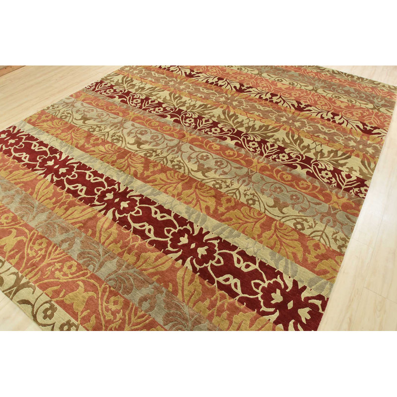 Tapis unique brun / jaune 9 pi x 12 pi