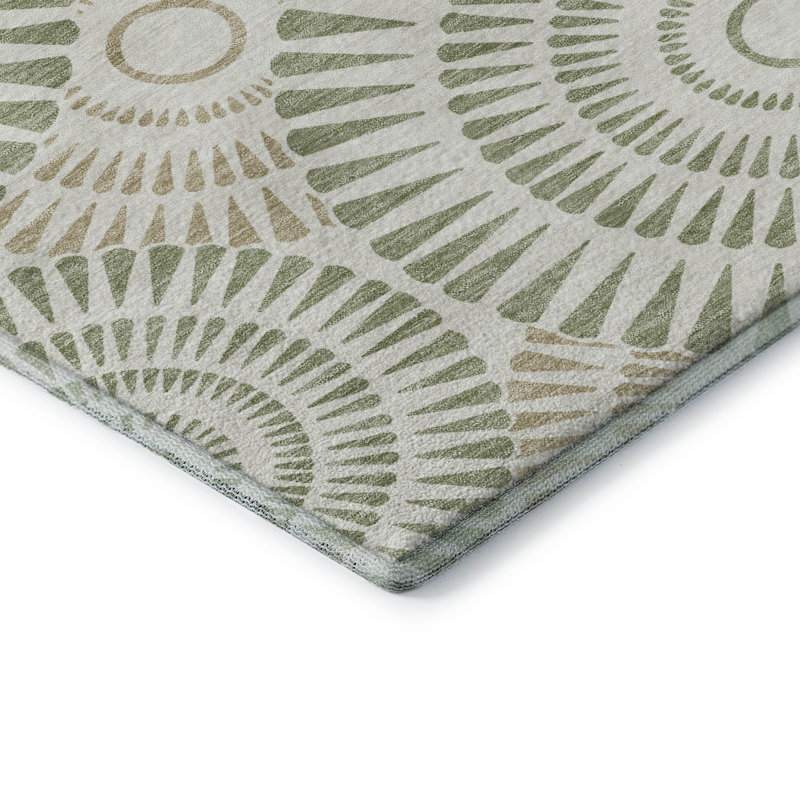 Premium Machine Washable Prisco Aloe Rug, Runner 2'3" x 7'6"
