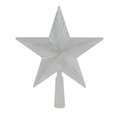 8" Pre-Lit Crystal Star Christmas Tree Topper - Multicolor LED Lights