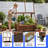 Wooden Cold Frame Greenhouse with Wheel, Chamber Fir Plant Cold Frame with Dual Independently Openable Flip‑Top Lids, Polycarbonate Panels Portable Plant Shelter for Balcony Patio Yard Indoor Outdoor
