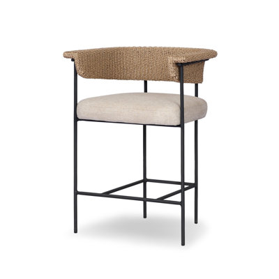 Carrie Outdoor Stool-Faux Hyacinth-Counter