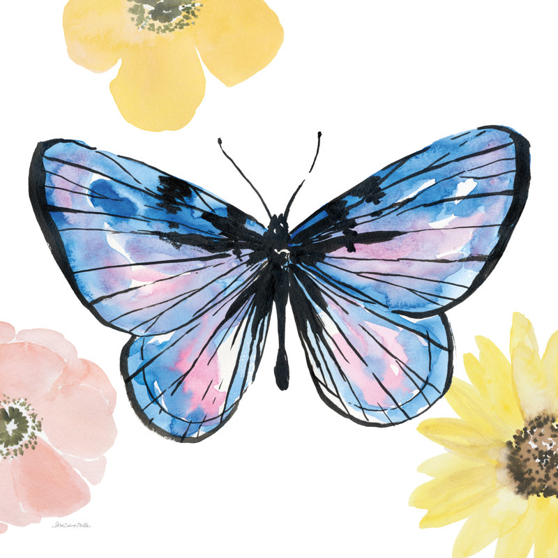 Magnifique papillon lavande IV sans mots, H 36 po x l 36 po
