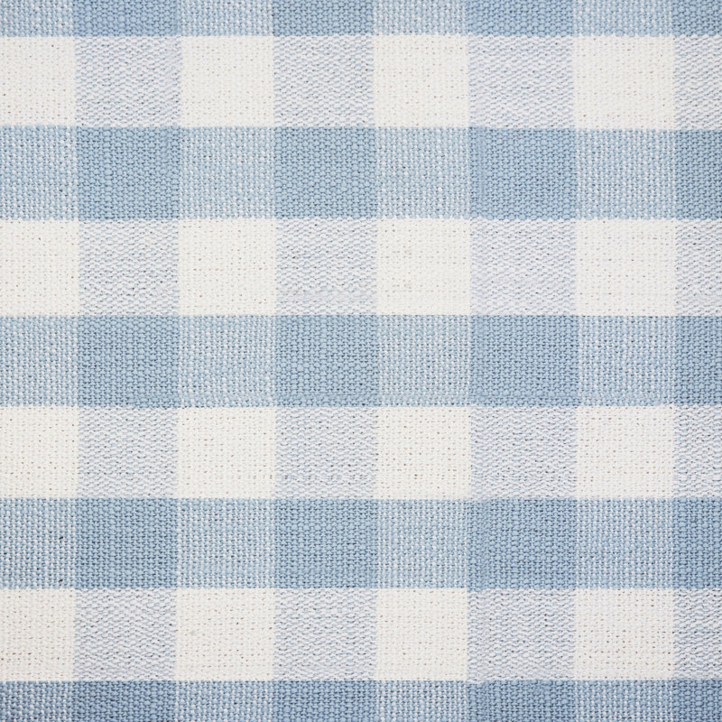 Crawford Ottoman, Blue Gingham