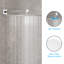 Système de pomme de douche, douchette de pluie carrée murale en acier inoxydable de 12 pouces avec valve-60164252