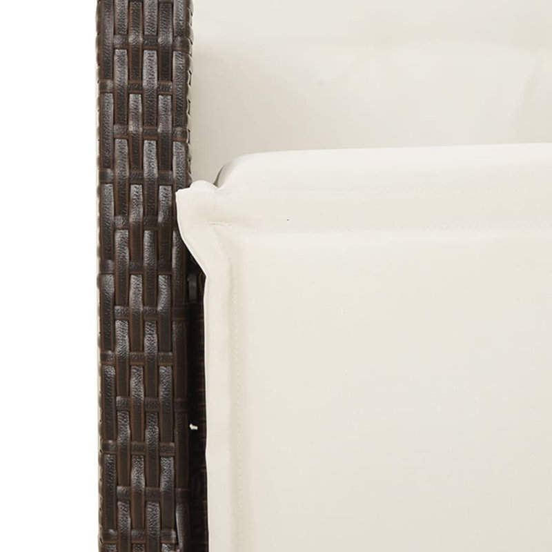 Edwinn Outdoor Bistro Set with Cushions, Brown, 29.1" H x 31.5" W x 31.5" D, 4