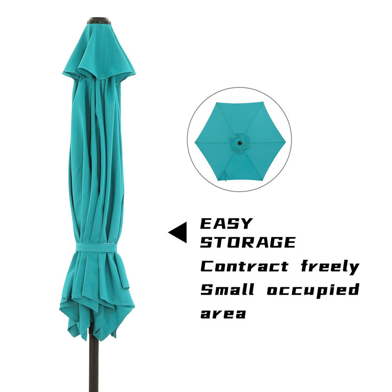 Parasol Sawyer, 84.6" H x 90" W x 90" D, Turquoise