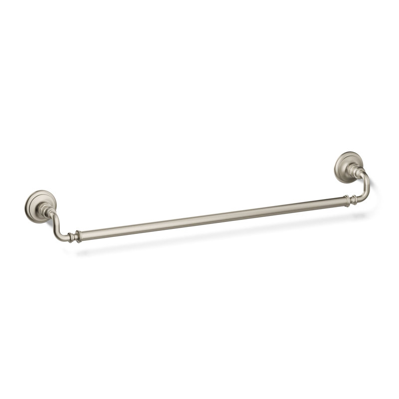Artifacts Wall Mounted Towel Bar, Nickel brossé éclatant, H 3 po x l 30 po