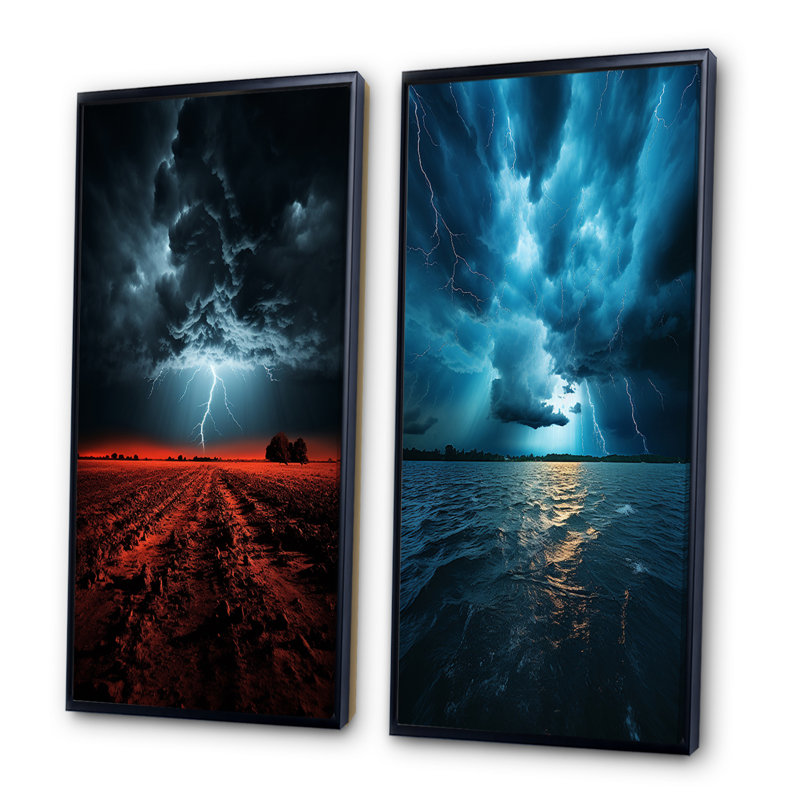 «Ethereal Lightning», 2 pièces, Cadre noir, H 32 po x l 32 po