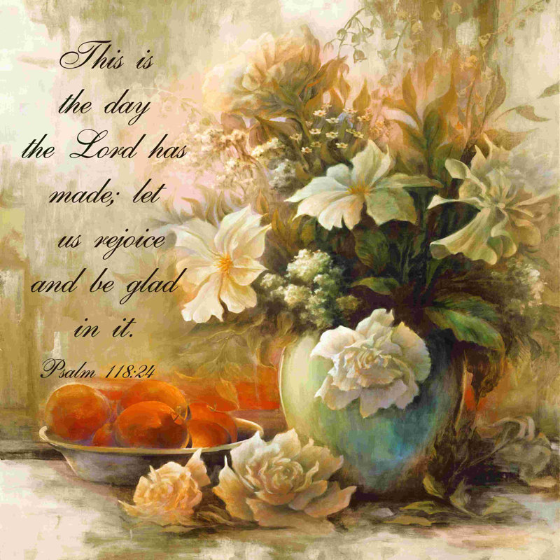 Still Life Psalm 118 - peinture sur toile tendue, H 20 po x l 20 po