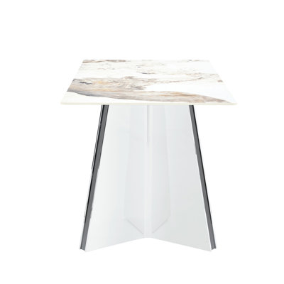 Table de salle à manger 63 "31,5 * 30 pouces Rock Slab avec motif - Chaleur, construction, forme rectangulaire