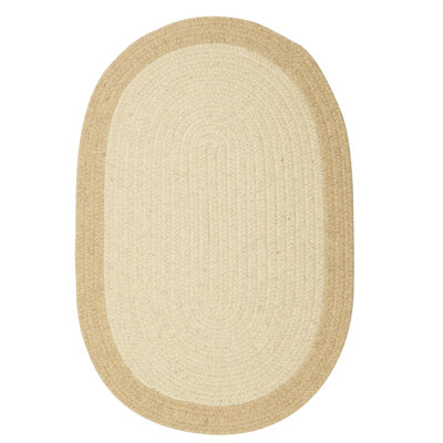 Tapis beige en laine tressé Rupert