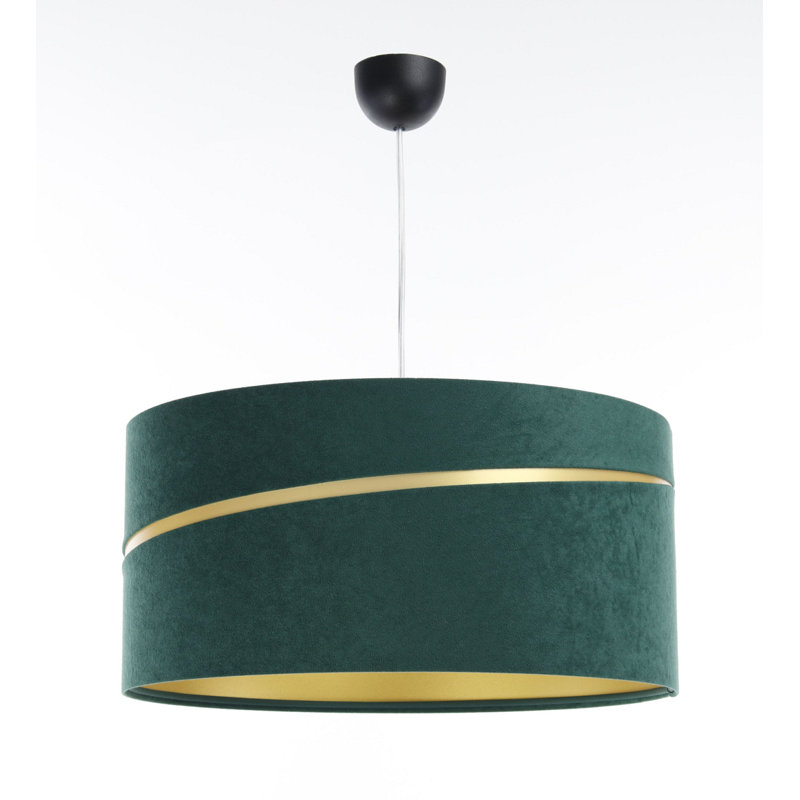 Reppert 1 - Light Drum Pendant, 107cm H x 50cm W x 50cm D, Green, Black
