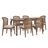 Danville 7-Piece Mid Century Modern Rubberwood Dining Table Set With Cane Chairs-125811724